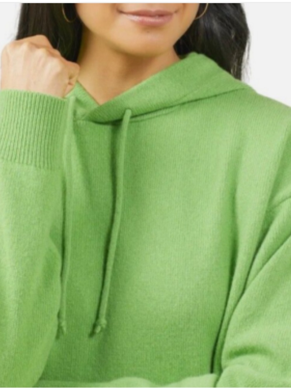 Outerknown Womens Hudson 100% Cashmere Hoodie Sweater in grass - L